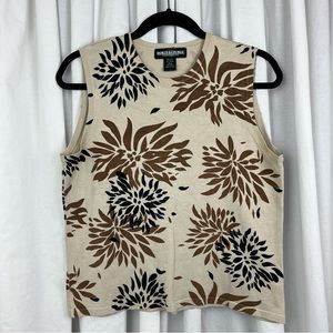 Vintage World Republic Clothing Co. Silk/Nylon Cream Rust Black Tank Top